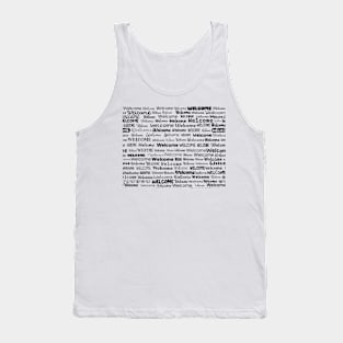 Welcome Font Pattern Tank Top